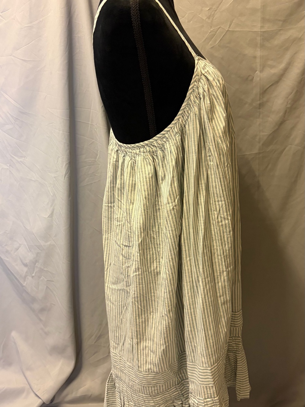 Celandine for Anthropologie Blue & White Striped Cotton Summer Dress - Picture 5 of 13